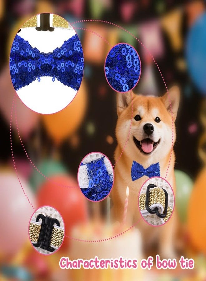 Yreamont Pet Glitter Bow Tie for Dog Cat Sequin Bow Tie for Pet Dogs Cats Sarkly Pet Collar for Cat Dog Pet Accessories with Sequins Pet Collars for Dogs Cats Cat Dog Bow Tie Collar for Pets Shiny Bowtie - Image 2